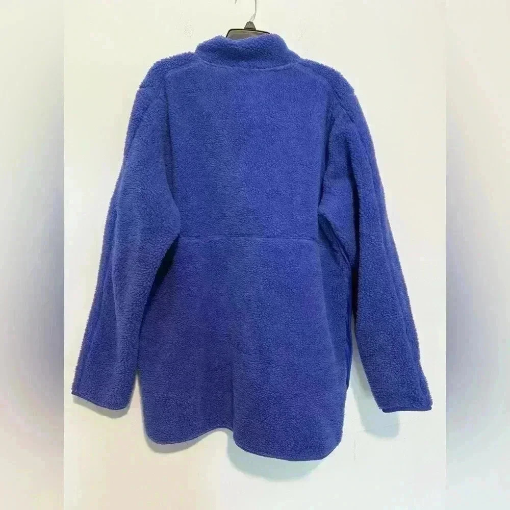 NWT Nike Yoga Sherpa Fleece Pullover Jacket Blue Mens Size L $110 - Picture 2 of 6